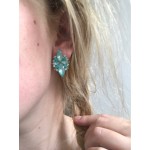 Blue Marquise Crystal Stone Statement Earrings